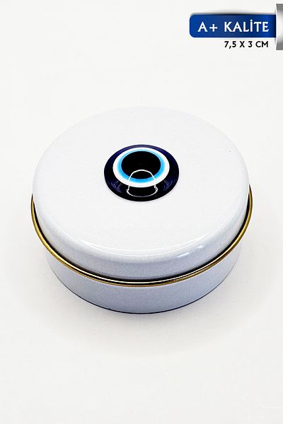 FANTASTİK SANAT ATÖLYESİ Metal Tin Decorative Candle Soap Jewelry Accessory Gift Storage Box - 7.5 Cm x 3 Cm