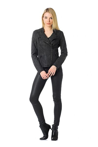 ONLY 15102997 Women's Faux Leather Jacket - Black