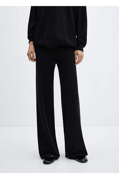 MANGO Woman Wide Leg Knitwear Trousers