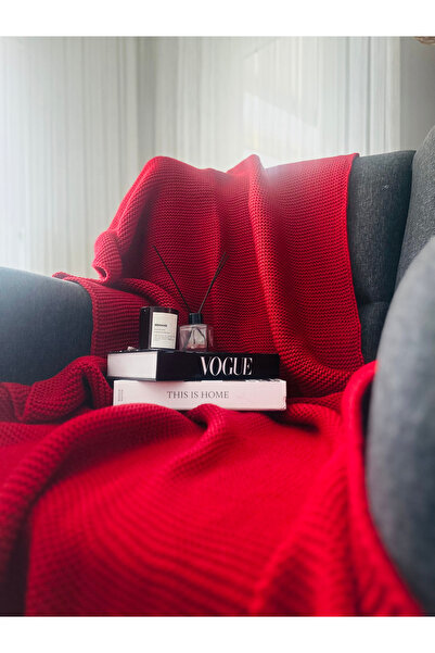 Sheilar بطانية تريكو منسوجة من لينكس، شال للأريكة