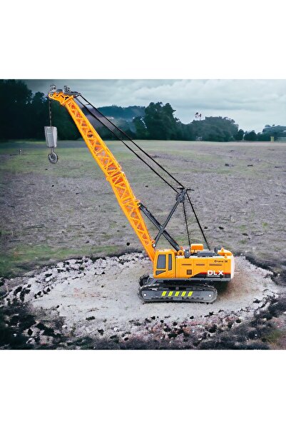 PeriYedi Metal Kule Vinç 1:55 ölçek İnşaat Makinası iş İpli Sarılır Makaralı Paletli Kurtarıcı Oyuncak