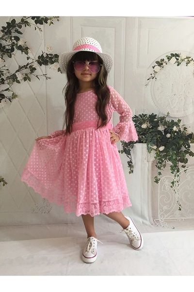 Delfini kids şapkalı prenses model Kız Çoçuk Elbisesi