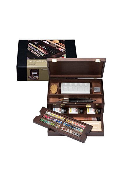 Rembrandt Professional Master Sulu Boya Seti Ahşap Kutu 42 Yarım Tablet 14 Ak...