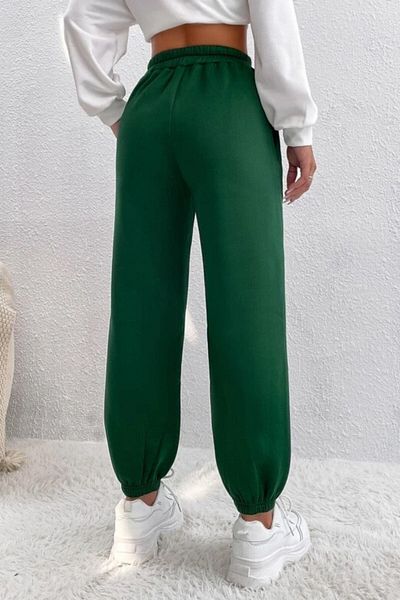MODARİCH California Jogger Sweatpants - Πράσινο εμπριμέ λαστιχένιο πόδι με ψηλόμεσο