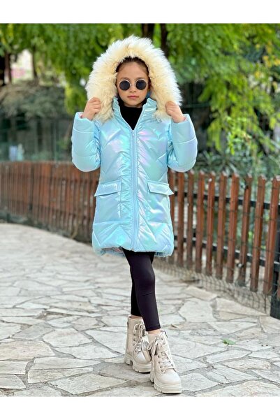 muzur kids Κορίτσια Shiny / Καπέλο / Εισαγόμενο Γούνινο Παλτό