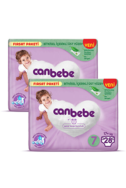 Canbebe Bebek Bezi Fırsat Paketi 7 Beden Xxl (17 KG) 28 Li X 2 Adet