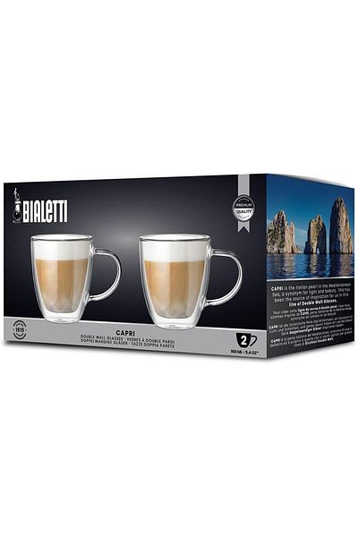 Bialetti Set 2 glasses Double Wall Capri, 2x 160 ml, (thermal insulated, borosilicate glass)