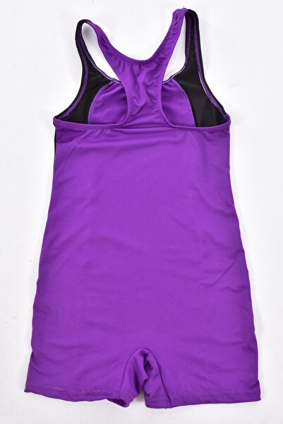 Pemilo Kız Çocuk 304-1 Şortlu Likralı Yüzücü Mayo Mor