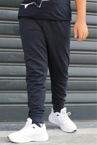 Çiggo Kids Pantaloni de trening negri pentru băiat cu buzunare