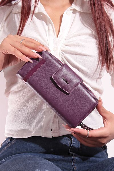 Grande 2714 100% Genuine Leather Women's Wallet Plum