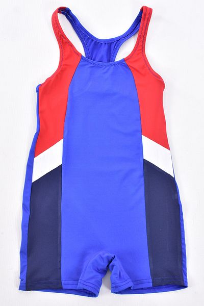 Pemilo Costum de baie 304-1 Lycra pentru fete cu pantaloni scurți albastru