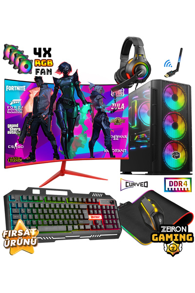 Zeiron Onepiece X120 R5-5500 16GB 512GB M.2 SSD RX580 8GB 23.8" Oyuncu Masaüs...