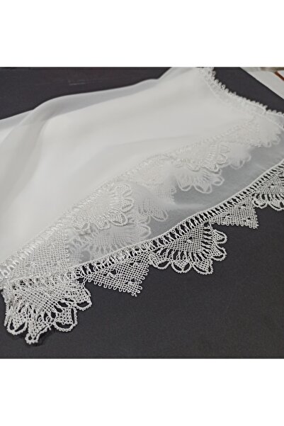 arzumçeyiz EL İŞİ İĞNE OYASI MEVLÜT BAŞÖRTÜSÜ 140 * 70 CM BOYUTUNDA - BEYAZ2