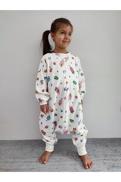Pamuk Pazen Long Sleeve Winter Girl's Baby Sleeping Bag 100% Cotton Special Design 20-24°