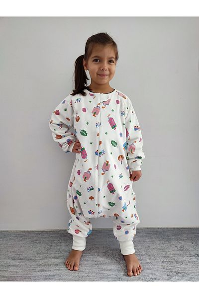 Pamuk Pazen Long Sleeve Winter Girl's Baby Sleeping Bag 100% Cotton Special Design 20-24°