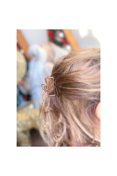 QUEEN AKSESUAR Gold Small Metal Rectangular Blank Frame Latch Buckle for Women Children