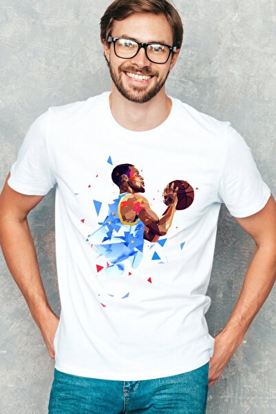 AEMİ NBA Košarkaška lopta Štampano Unisex Oversize kroj T-shirt - okrugla kragna