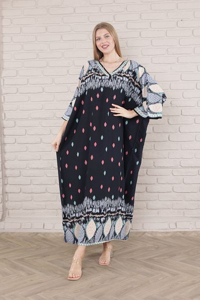 mervemoda Γυναικείο υφαντό φόρεμα Plus Size