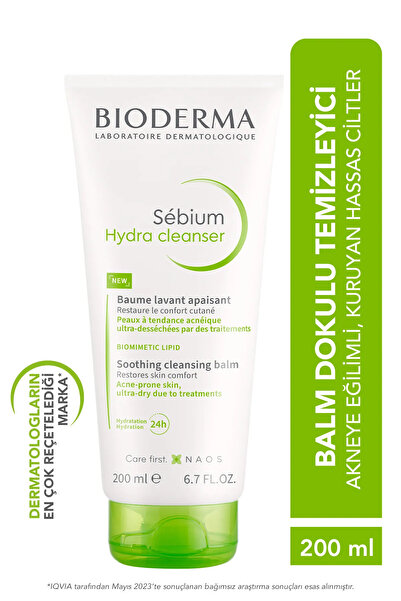 Bioderma SEBİUM HYDRA CLEANSER AKNEYE EĞİLİM GÖSTEREN HASSAS CİLTLER BALM DOKULU TEMİZLEYİCİ 200 ML GKÜRN755