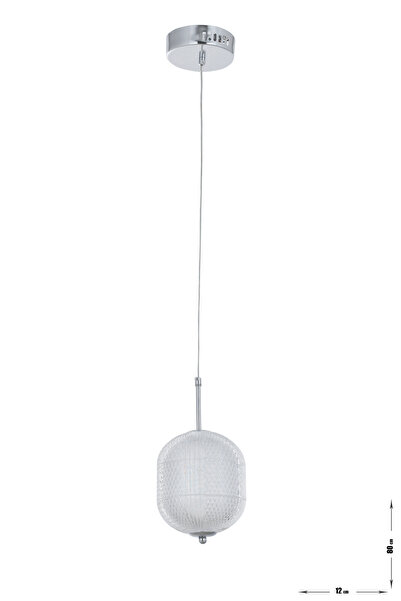 Avizemoda Torino Tekli Ledli Modern Lüks Sarkıt Avize (3 RENK LED; SARI - BEYAZ - GÜN İŞIĞI) - Krom