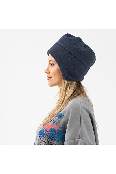 Cosy Club Shop Women's Navy Blue Eared Winter Fleece Color Outdoor Beanie
