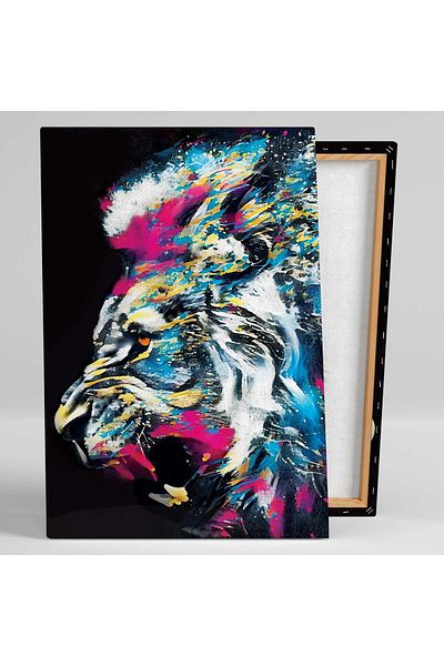 SML TABLO Roaring Lion Graffiti Street Art Street Art Vertical Canvas Art
