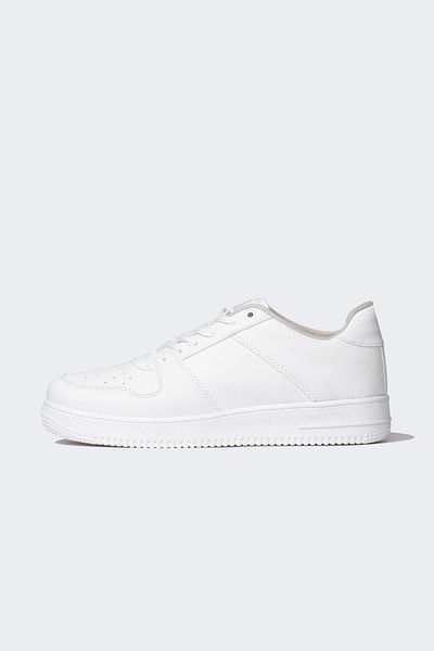 DeFacto Women's Flat Sole Lace-Up Faux Leather Sneakers C2168axns