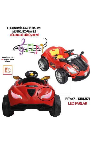 UJ Toys Thunder 12v Akülü Araba Kırmızı- Siyah