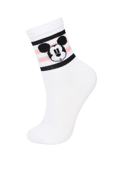 DeFacto Дълги памучни чорапи Disney Mickey &amp; Minnie от 2 части C1352a8ns за момичета