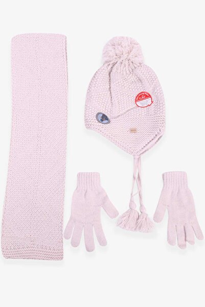 Kitti Boy's Scarf Beanie Set 3 Piece Set 4-8 Years, Ecru