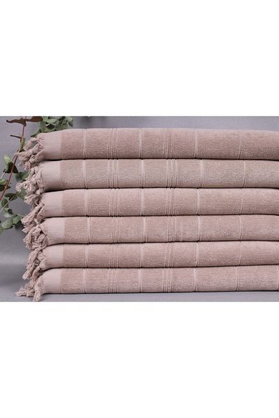 Kayra Export منشفة بيشتيمال بنية مقاس 45x100 سم، وجه واحد على شكل منشفة، منشفة مطبخ صغيرة