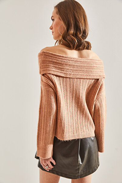 Bianco Lucci Damenpullover mit Rüschenkragen