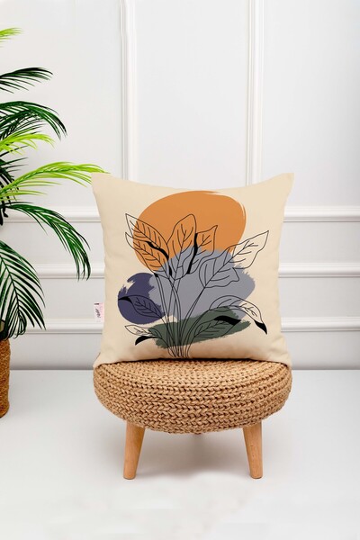 menesahome Husă de pernă imprimată digital cu model boem, cactus, bază de căm...