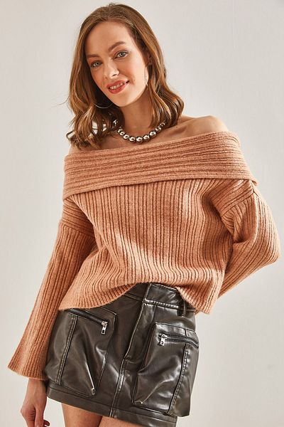 Bianco Lucci Damenpullover mit Rüschenkragen