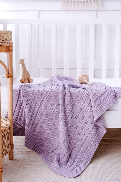 Lilabio 100% Cotton Knitwear Baby Blanket Lilac 80x90 Cm