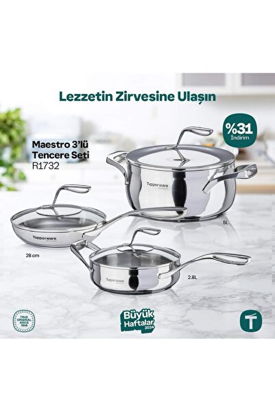 Tupperware 3 Lü Maestro Tencere Seti.