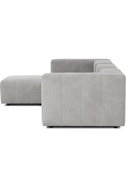 S Home Design Concept Pietro 4 Modül Modüler Kanepe Köşe Koltuk Takımı, Yönsüz Kadife, Gri