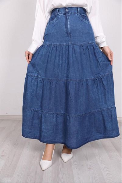 Bağaç Moda Layered Denim Skirt
