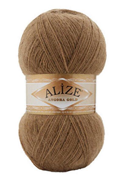 Alize Angora Goal Knitting Yarn 466 Σκούρο Μπεζ 100 Γρ. Μονό