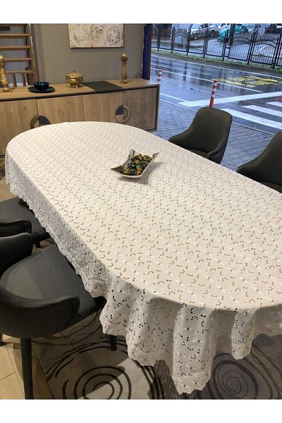 FIRATRİZEBEZİ 150x250 EmbroIdered Carefree EmbroIdery Tablecloth