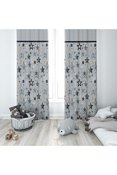 Evmila Children's Room Patterned Background Curtain
