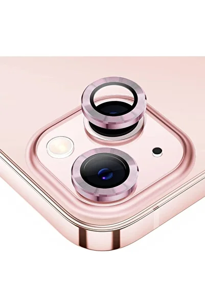 HyperAge iPhone 13 & iPhone 13 Mini Compatible Aluminum Alloy 3D Tempered Camera Lens Protector Pink [Set of 2]