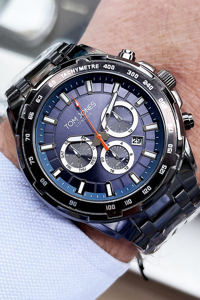 Tom Jones Men's Smoke Color Wrist Watch - 3 ATM Waterproof, Steel Cord and Bracelet TJE2041C5