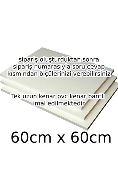 TATAR Çok Amaçlı MDFLAM DOLAP RAFI, 60cm uzun kenar, Beyaz