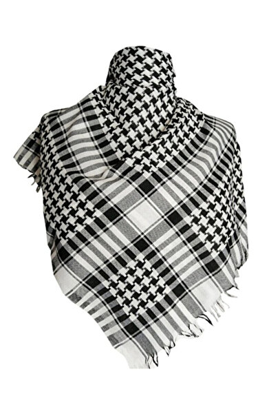 monasima Yöresel Siyah Beyaz Puşi Poşu Kefiye Şal Askeri Puşi Şal