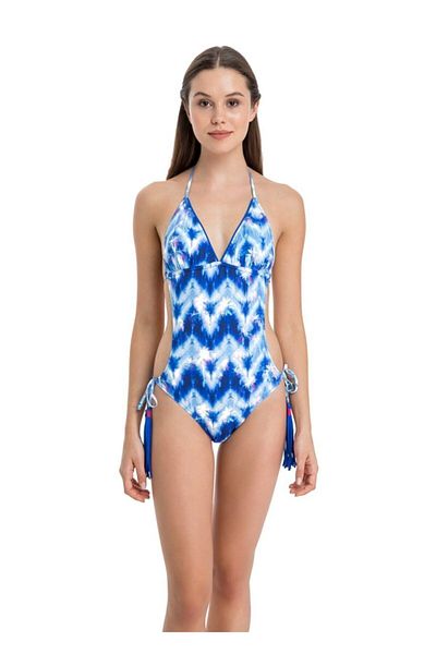 Dagi Saks V-Neck Rope Tied Tasseled Dsenli Mayoquin