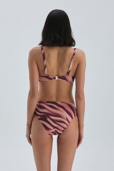 Dagi Burgunderrot – Hellbraunes Bikini-Unterteil mit hoher Taille