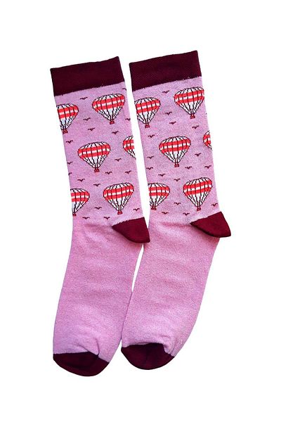 kapadokyahediyelik Cappadocia Balloon Patterned 2 Pairs of Socks