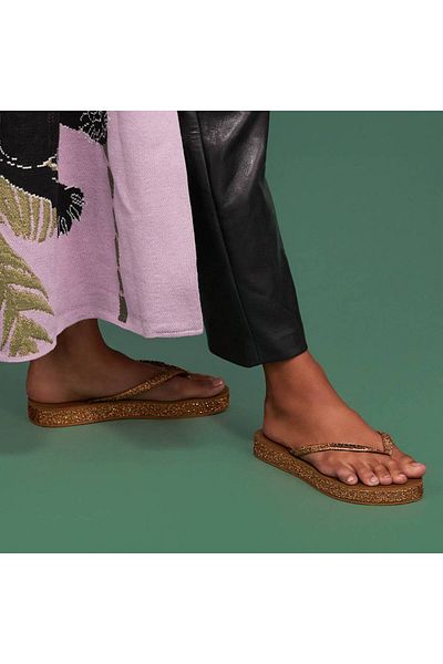 Havaianas Slim Platform Sparkle Bronze Women's Slippers 1856