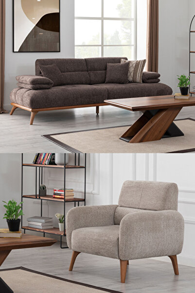 Eymense Monza Sırt Mekanizmalı Koltuk Takımı 3+1